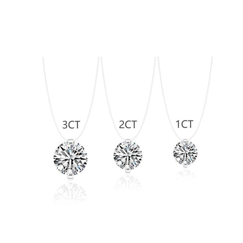 S925 1-3 Carat Moissanite Invisible Necklace