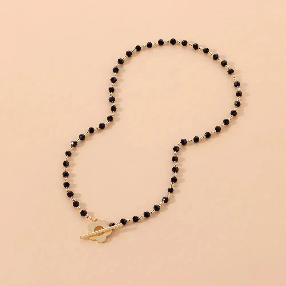 Floral Choker Flower Clasp Necklace