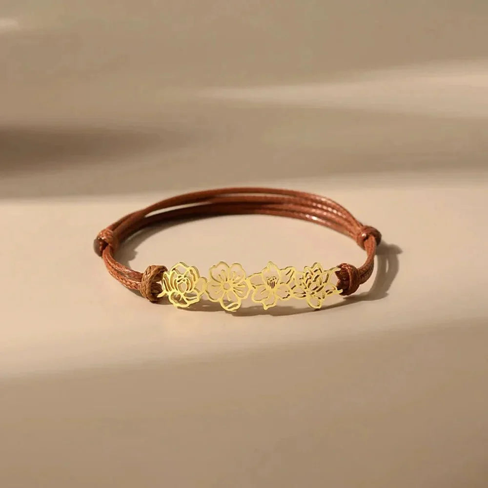 Personalized Birth Flower Bracelet